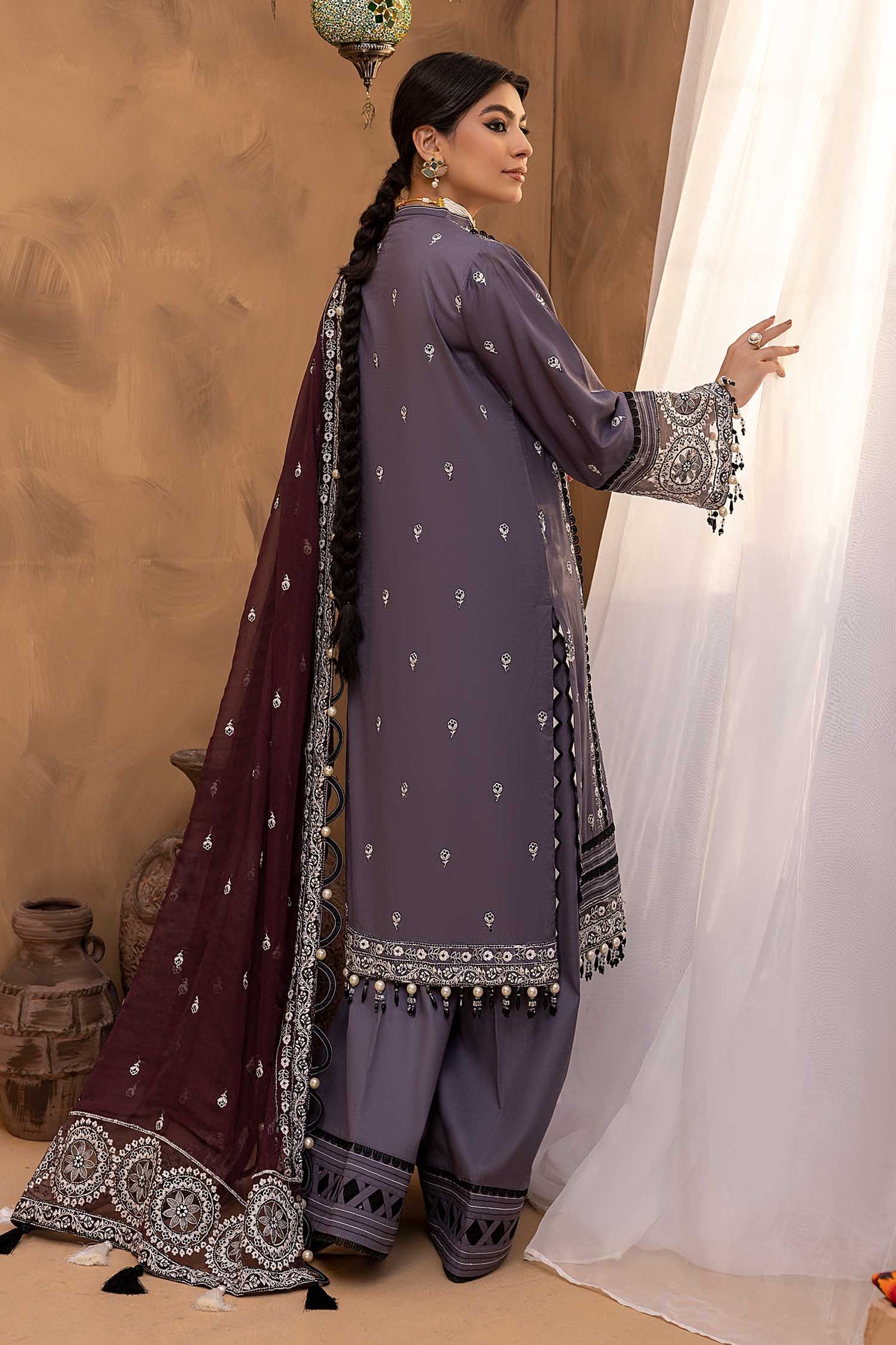 Purple Taupe - Exclusive Unstitch Lawn