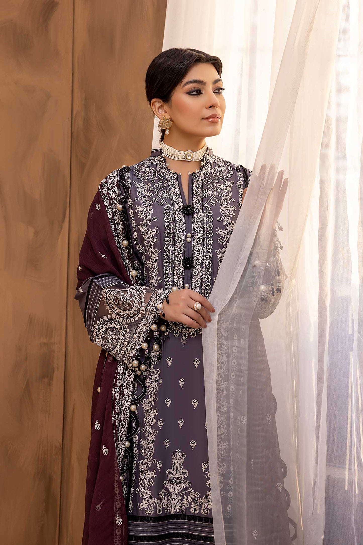 Purple Taupe - Exclusive Unstitch Lawn