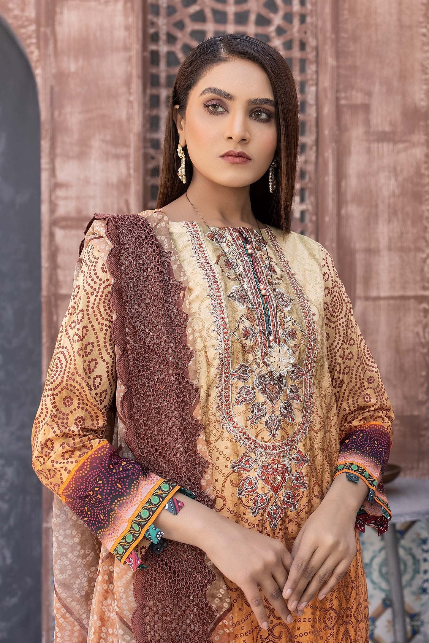 Maize - Digital Printed & Embroidered Lawn