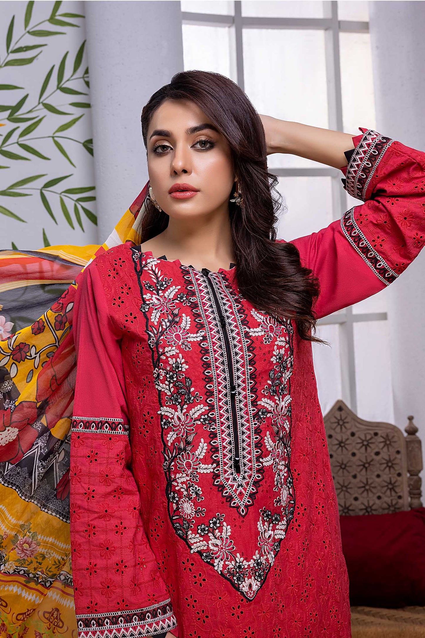 Cardinal - Chikankari Embroidered Lawn Stitched 3PC