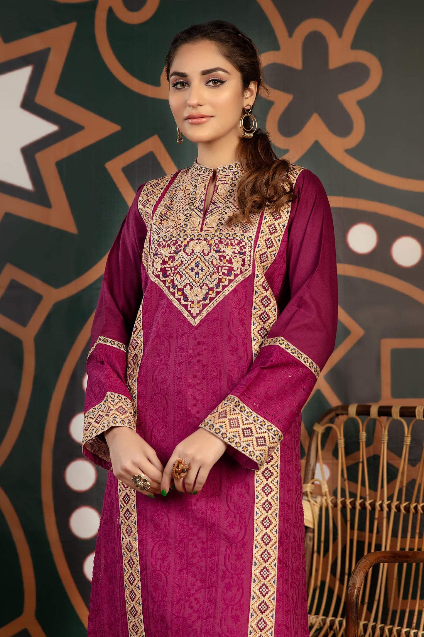 Brandy Rose - Exclusive Embroidered Lawn Stitch Kurti