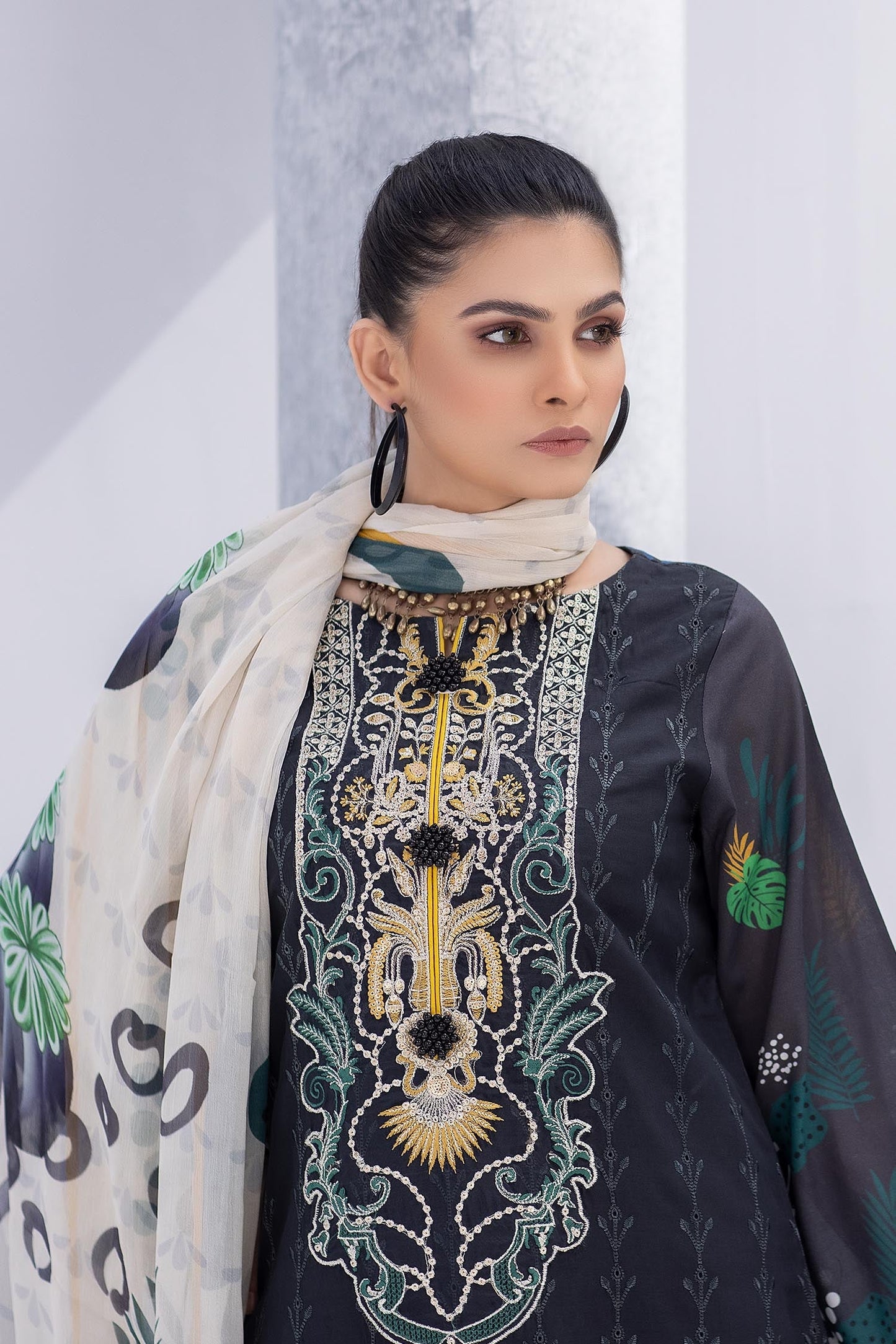Black Marlin - Embroidered Chikankari & Printed Lawn