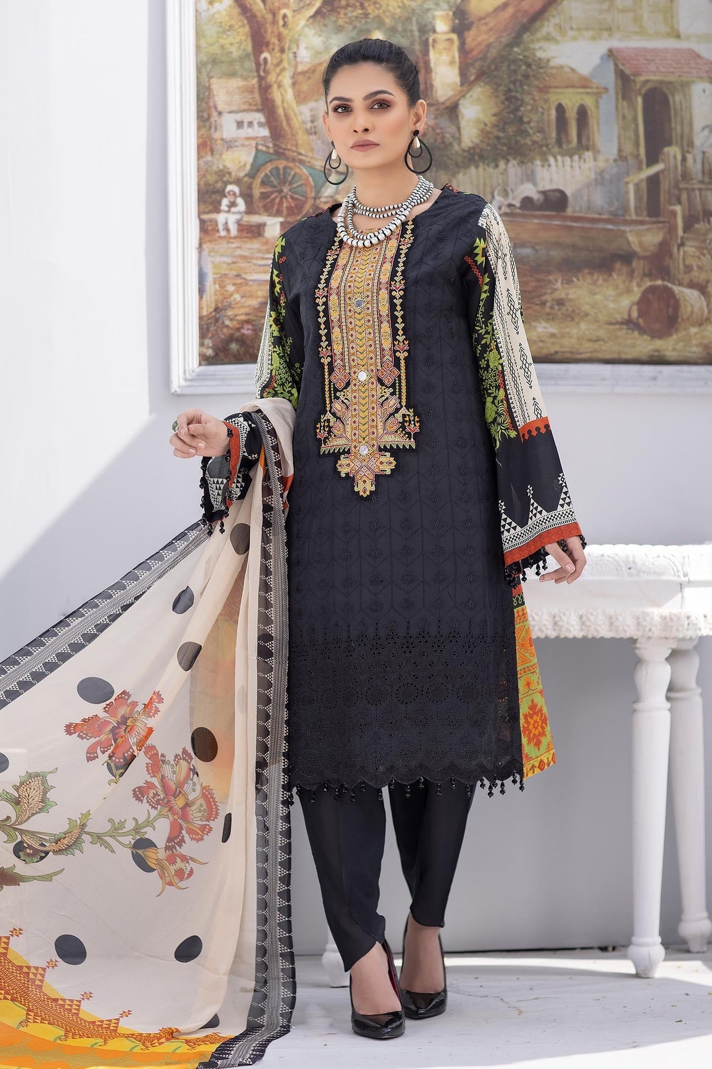 Batlic Flowers - Stitched Printed & Embroidered Lawn