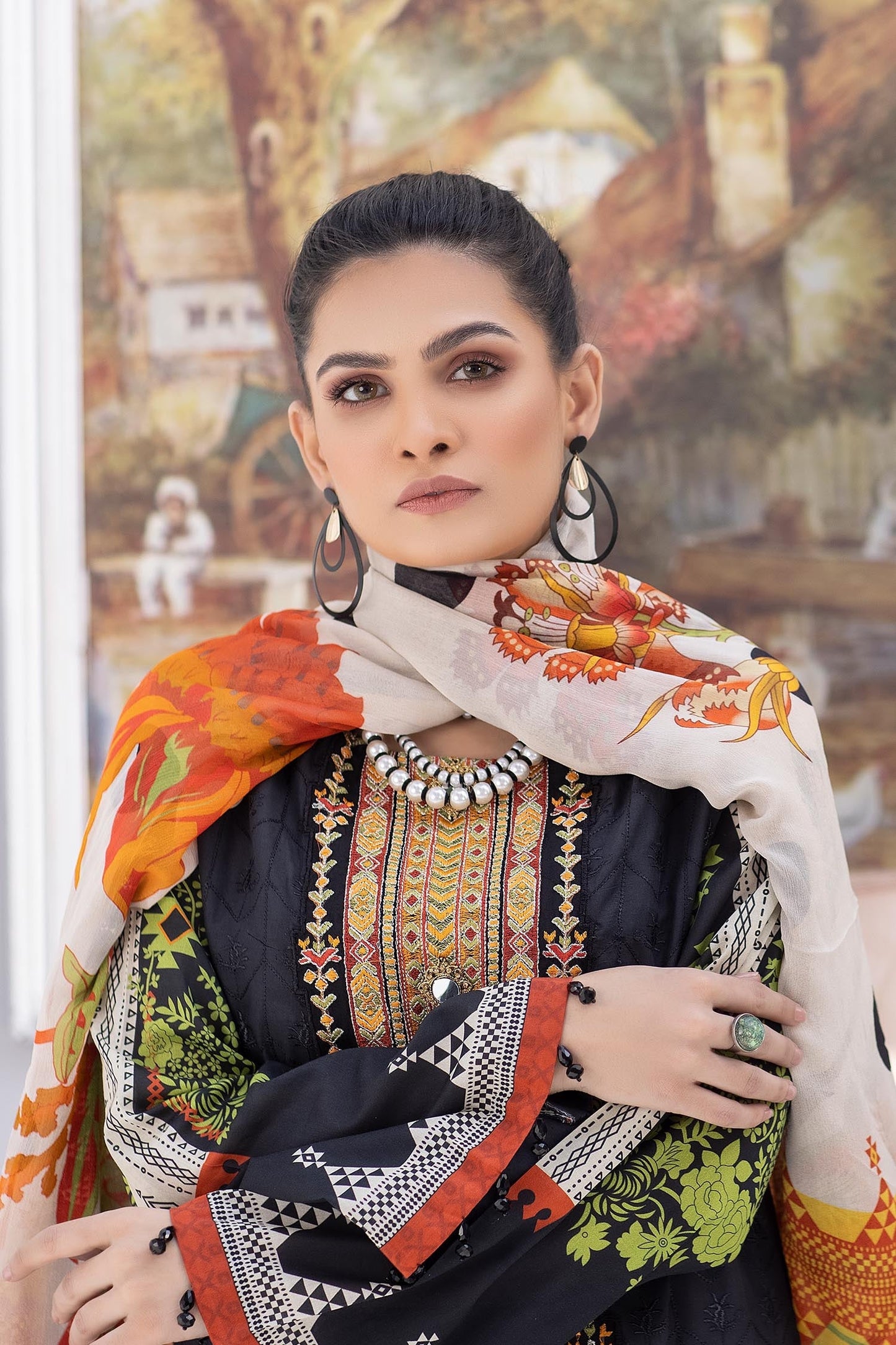 Batlic Flowers - Embroidered Chikankari & Printed Lawn