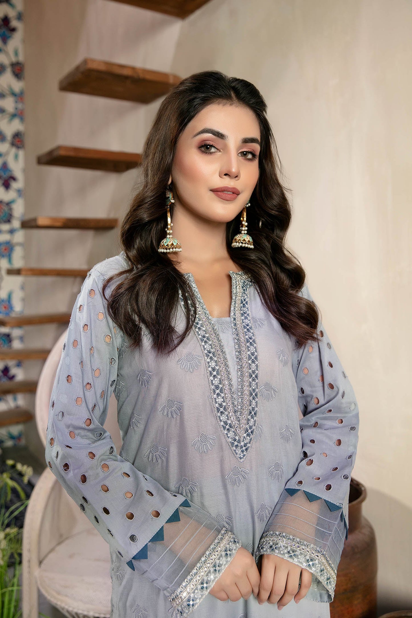Rout - Schiffli Embroidered Lawn Stitch Kurti