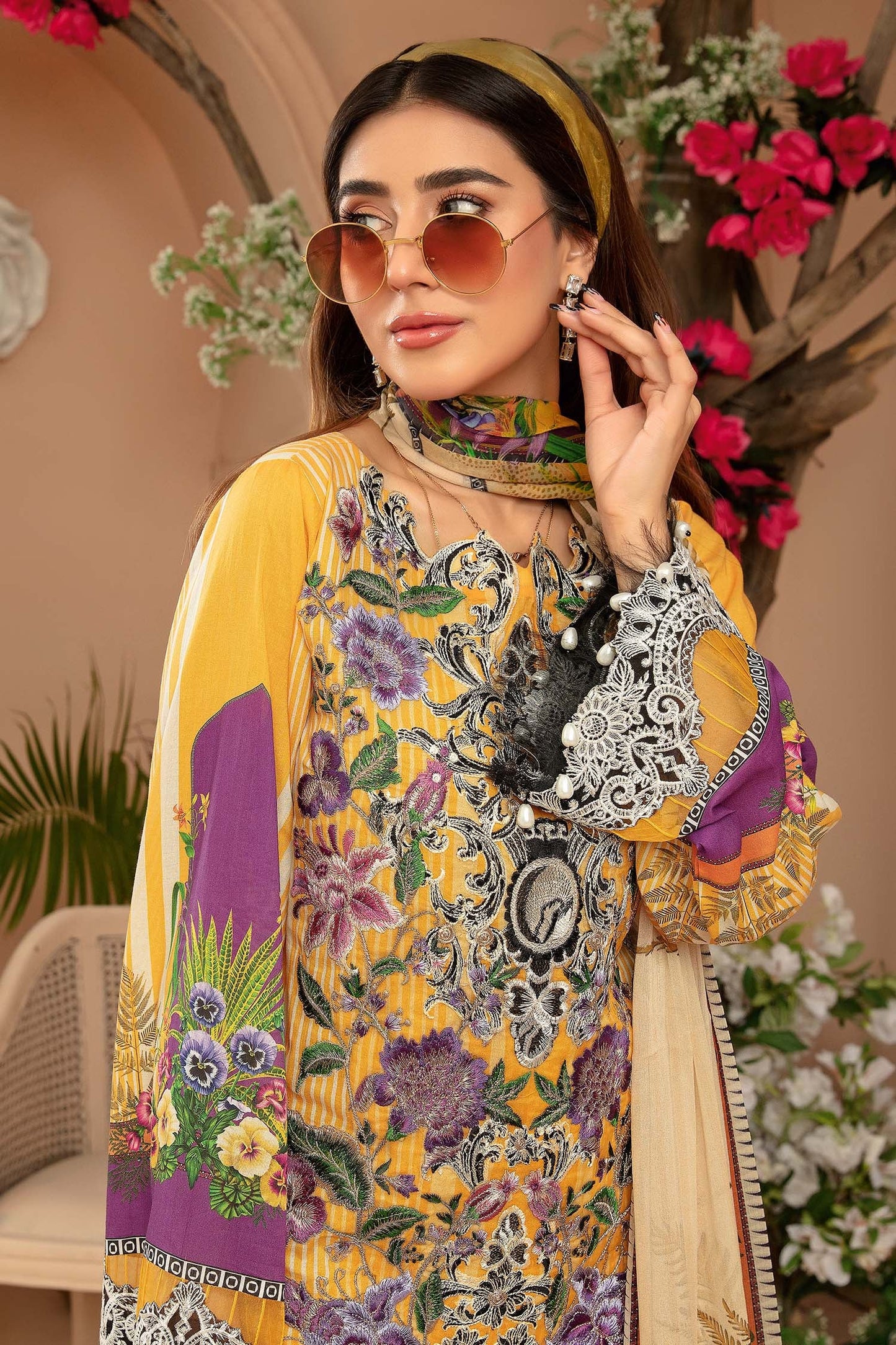 Lime Light - Digital Printed & Embroidered 3PC