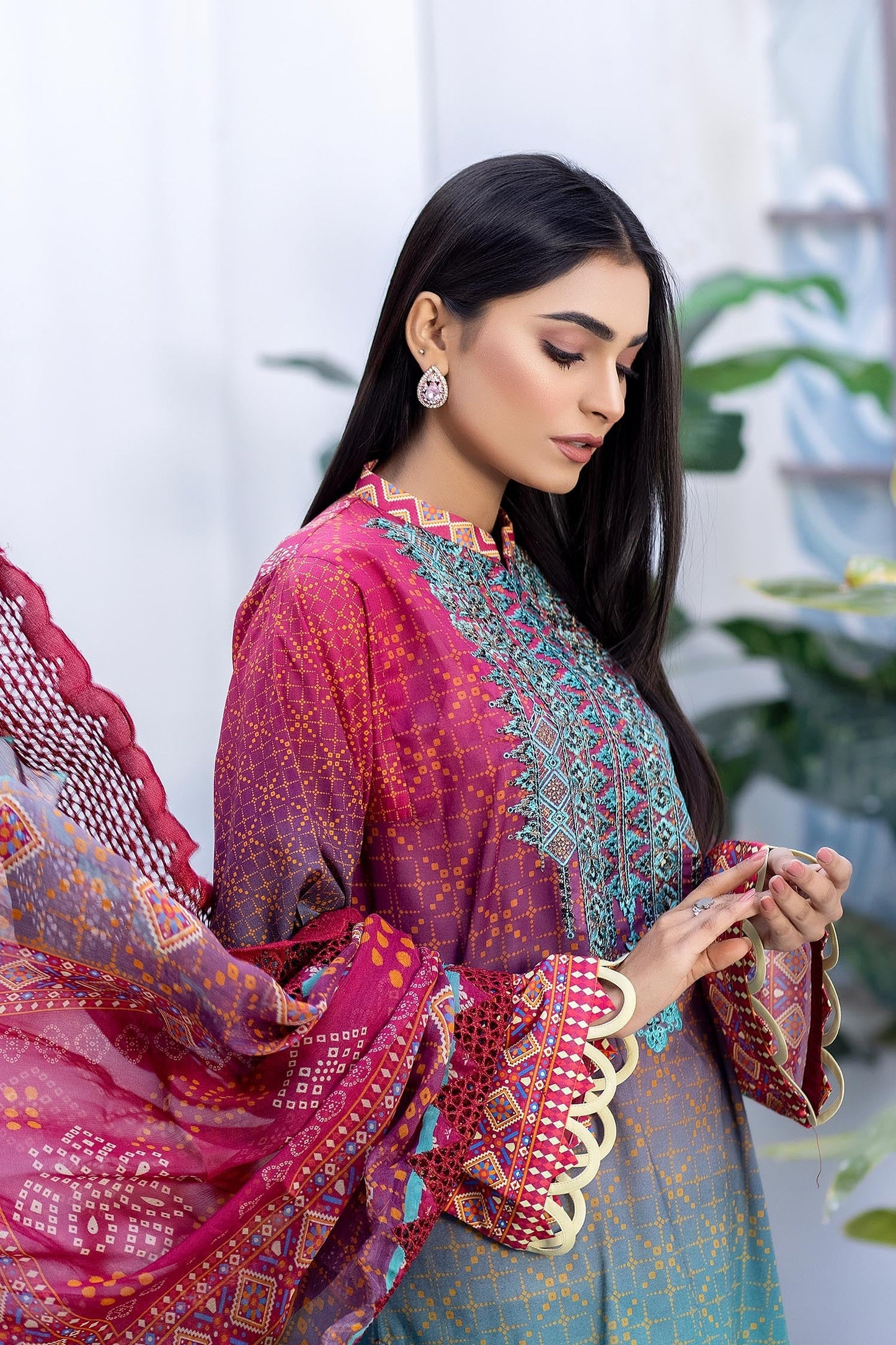 Boysenberry - Digital Printed & Embroidered Lawn