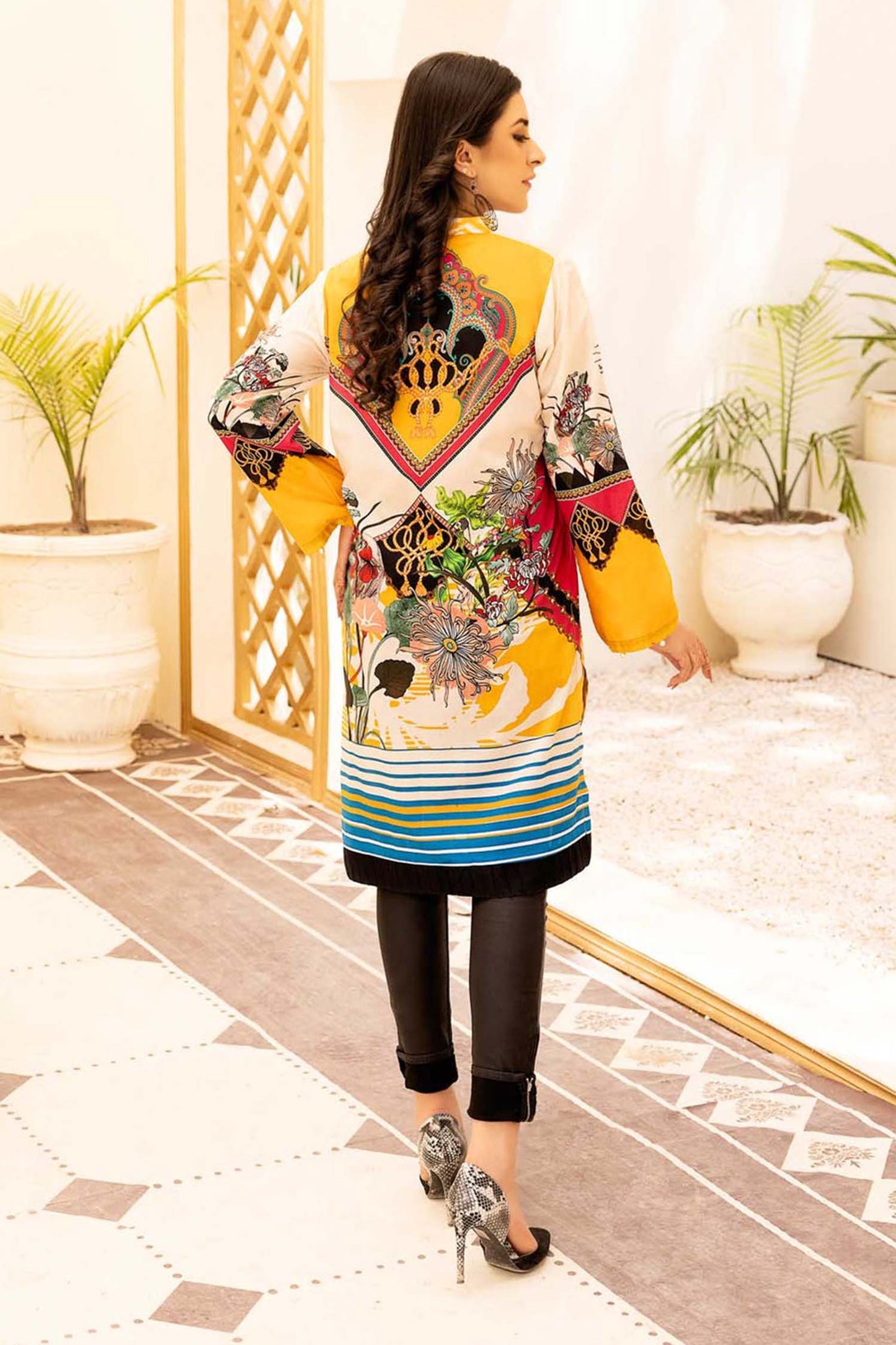 Spiffing - Digital Printed Stitched Lawn Kurti