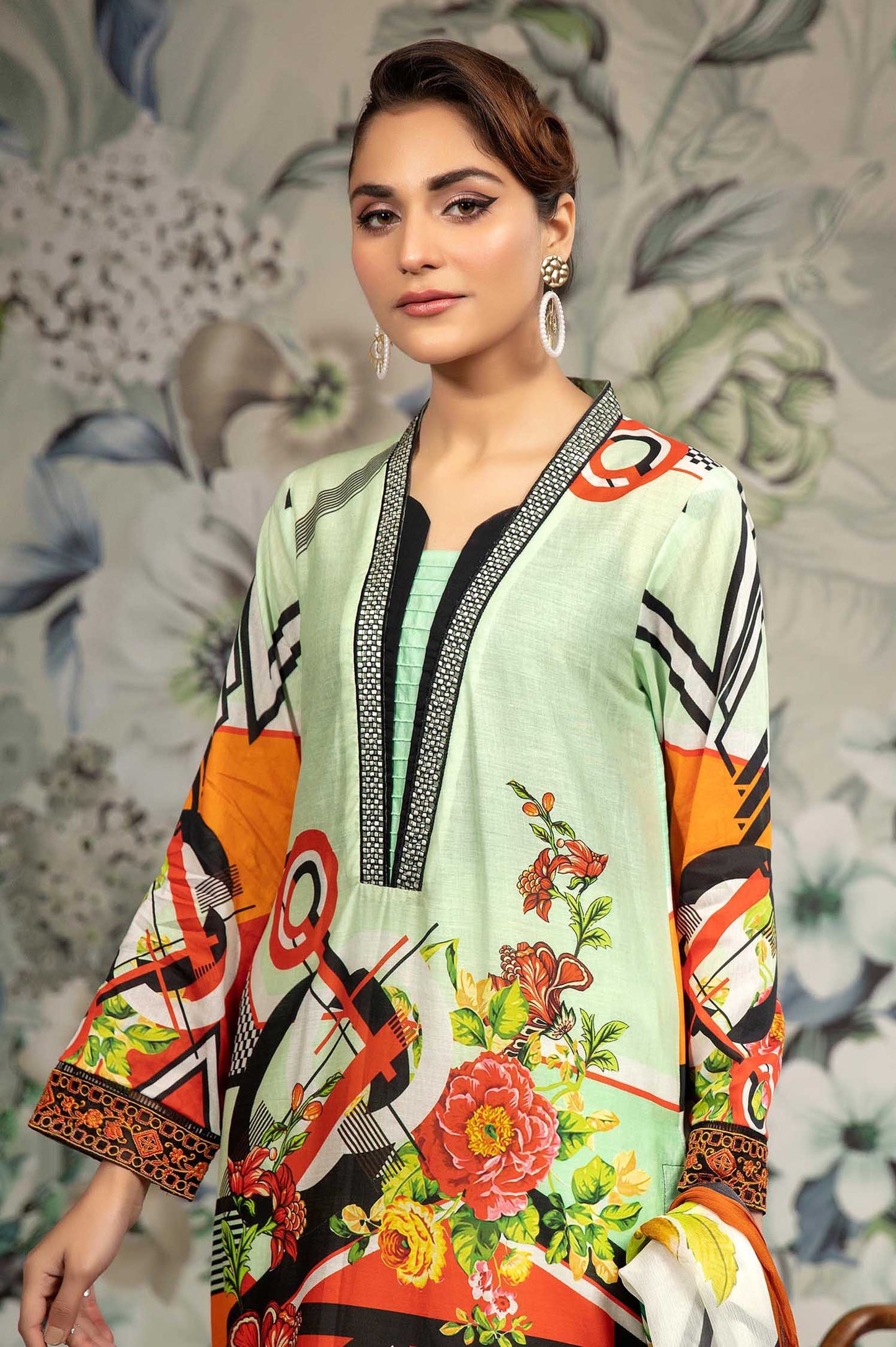 Charm Glance - Printed & Embroidered Lawn 3PC