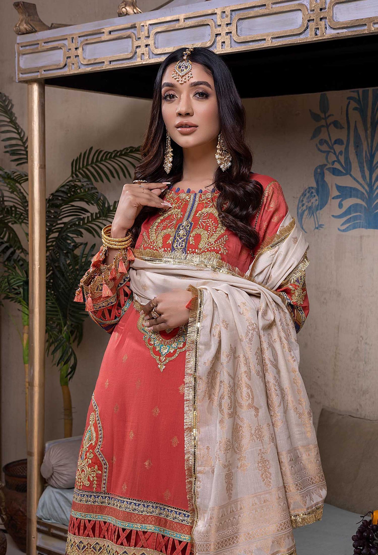 Celosia - Schiffli Embroidered Jacquard Lawn 3PC