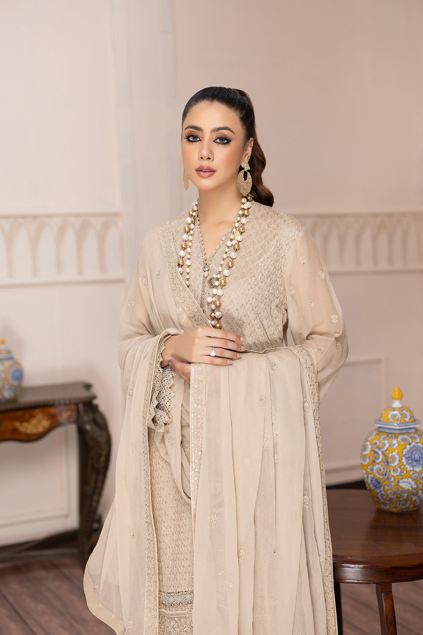 Silky Fawn - Embroidered Chiffon Pret 3PC