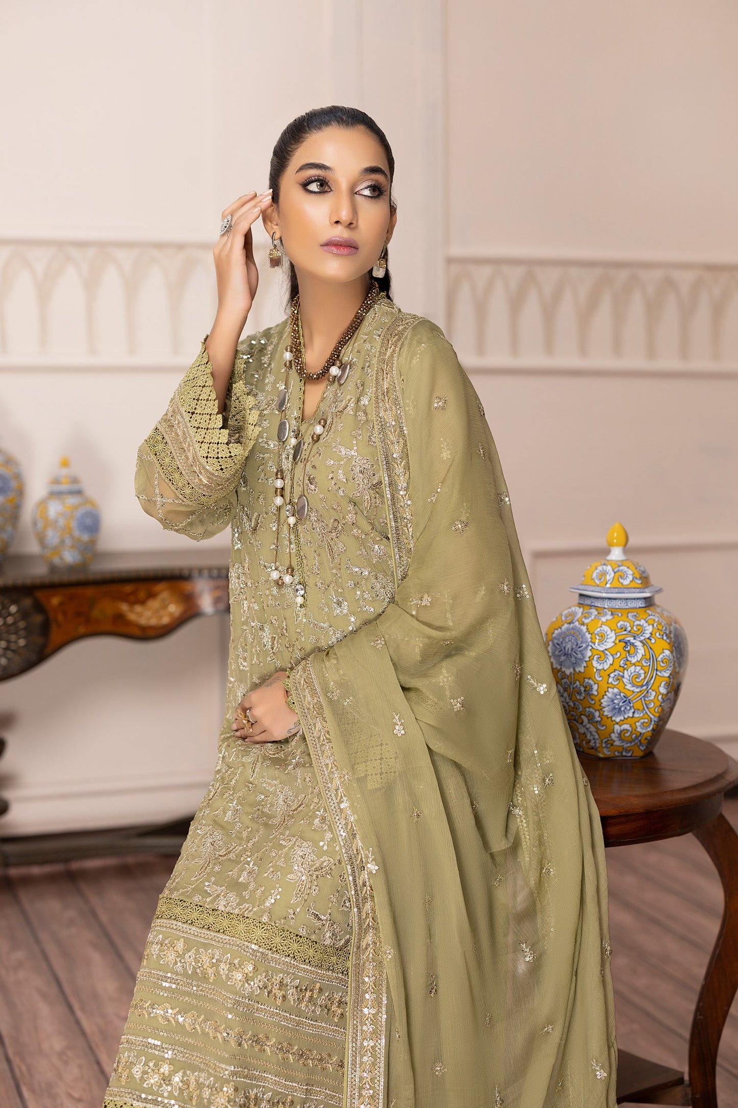Greesy - Embroidered Chiffon Pret 3PC