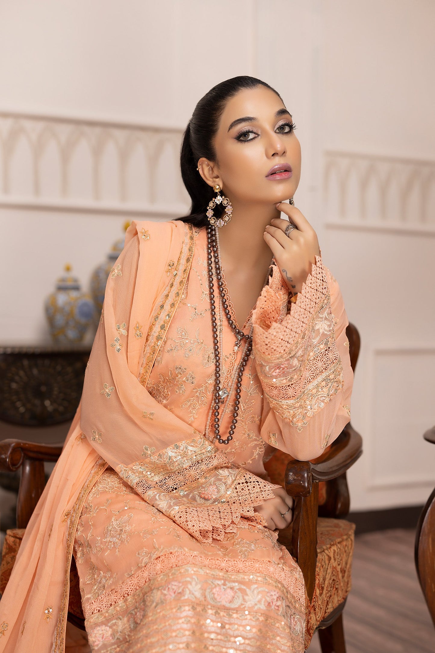 Jelit Swin - Embroidered Chiffon Pret 3PC