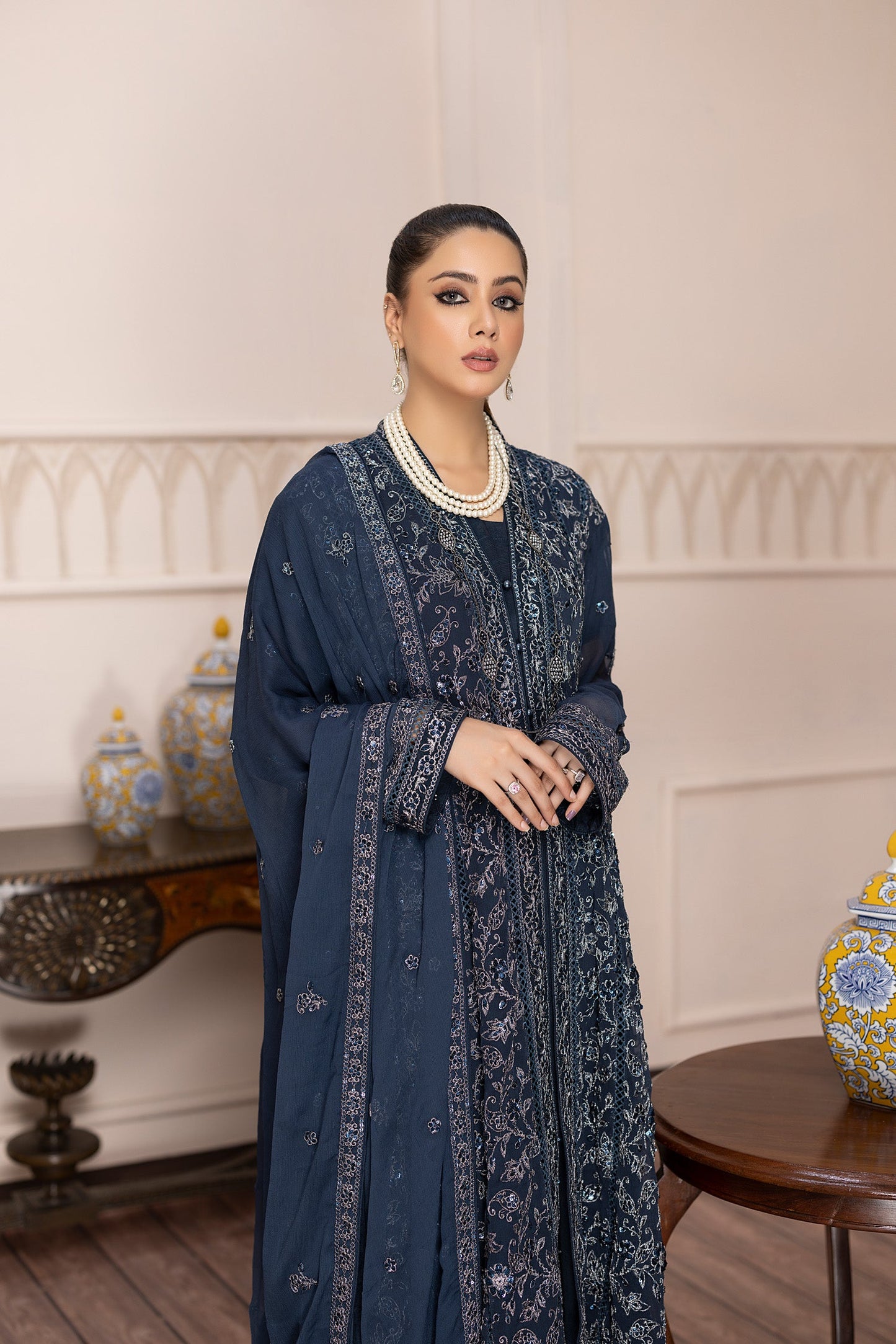 Mystical Missry - Embroidered Chiffon Gown Pret 3PC