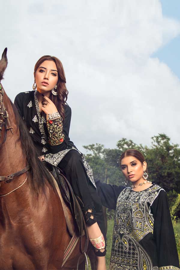 Achromatic Black - Stitched Kurti