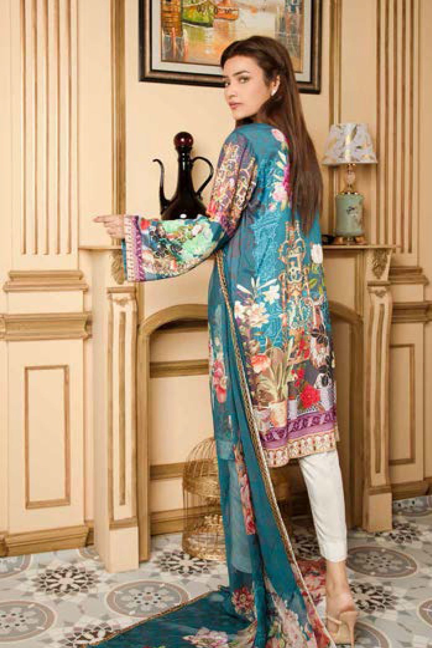 Darvin - Digital Printed and Embroidered Linen 3PC