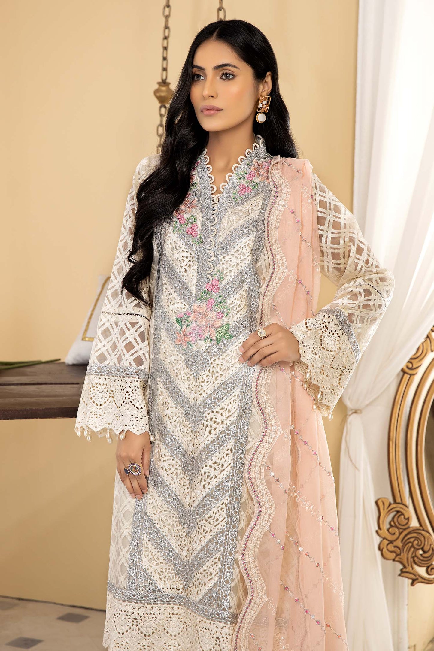 Cashmere - Stitched Embroidered Organza