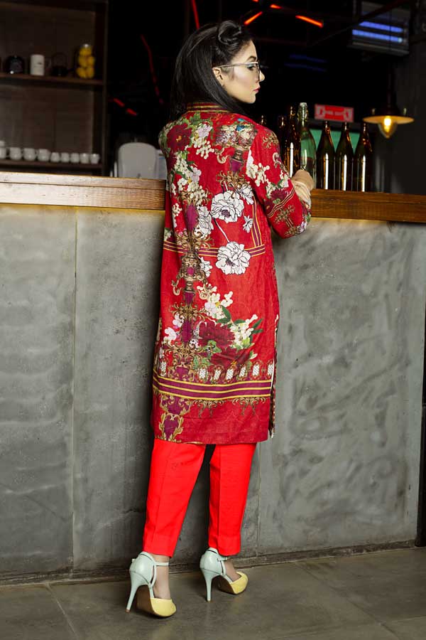 Eleonora - Digital Embroidered Khaddar Unstitched Kurti