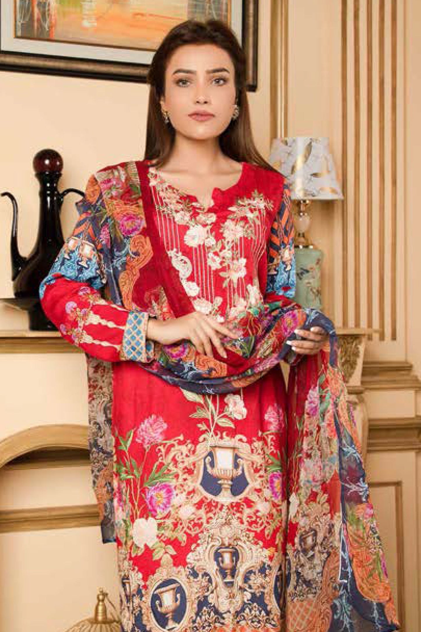 Redim - Digital Printed and Embroidered Linen 3PC