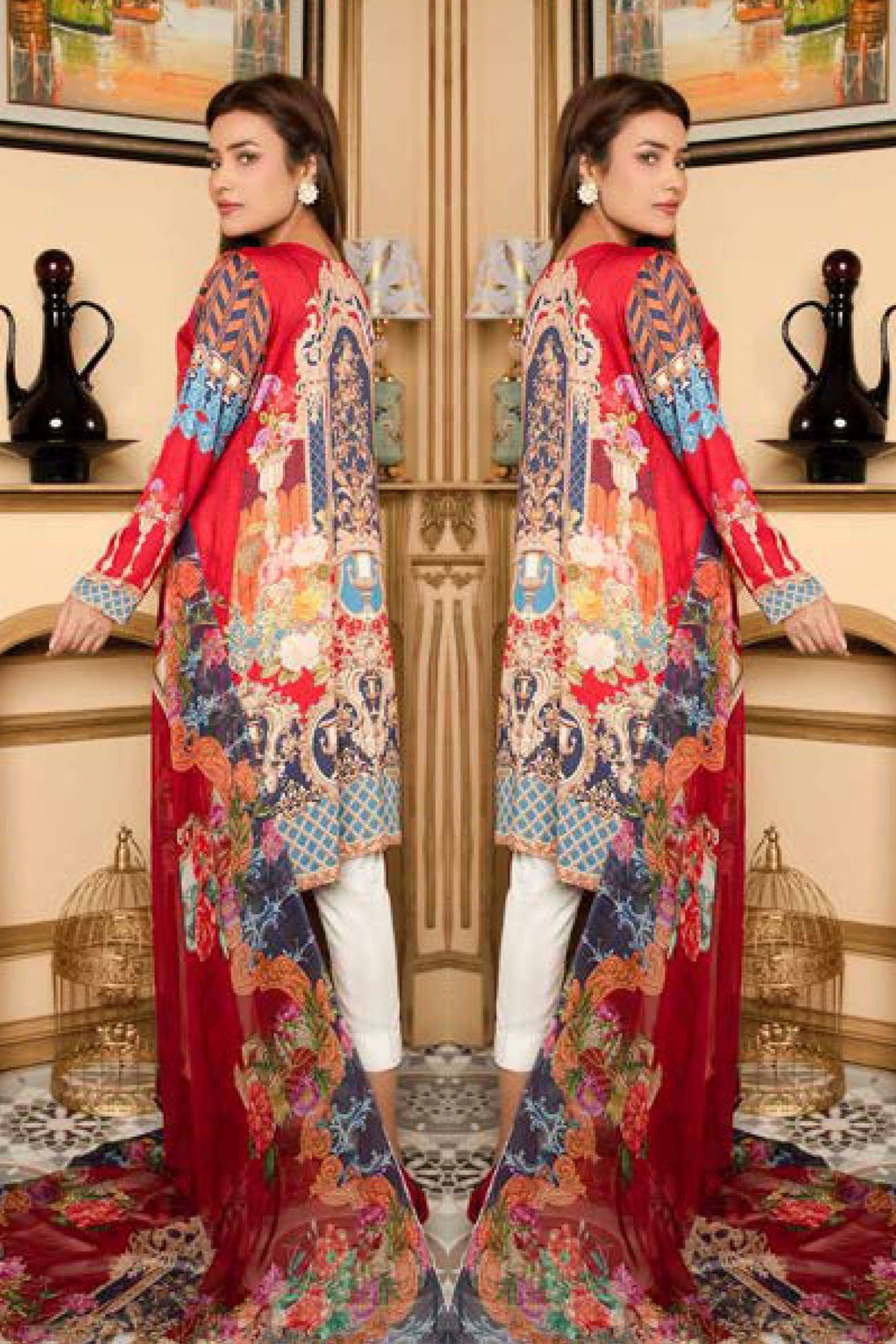 Redim - Digital Printed and Embroidered Linen 3PC