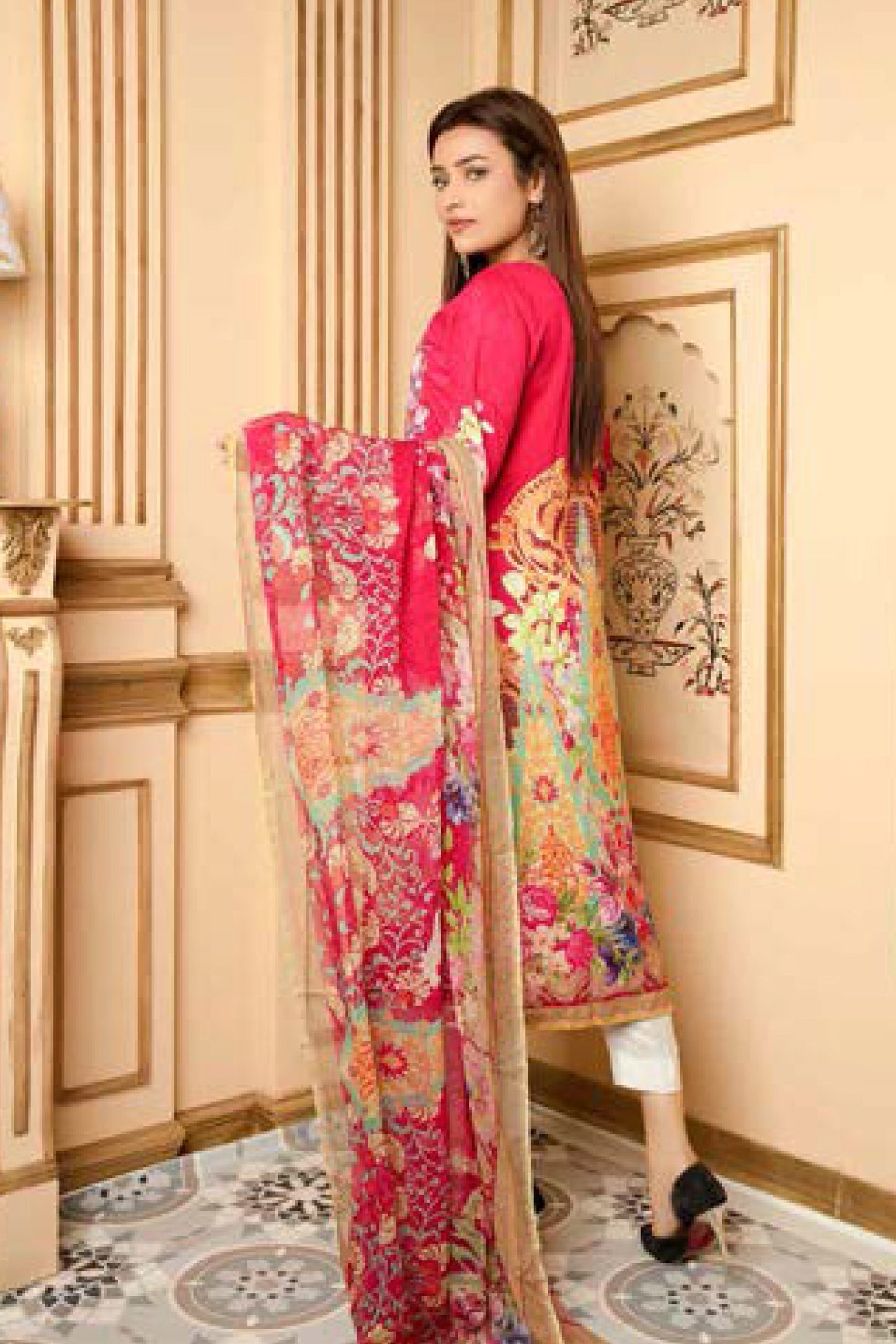 Boilen - Digital Printed and Embroidered Linen 3PC