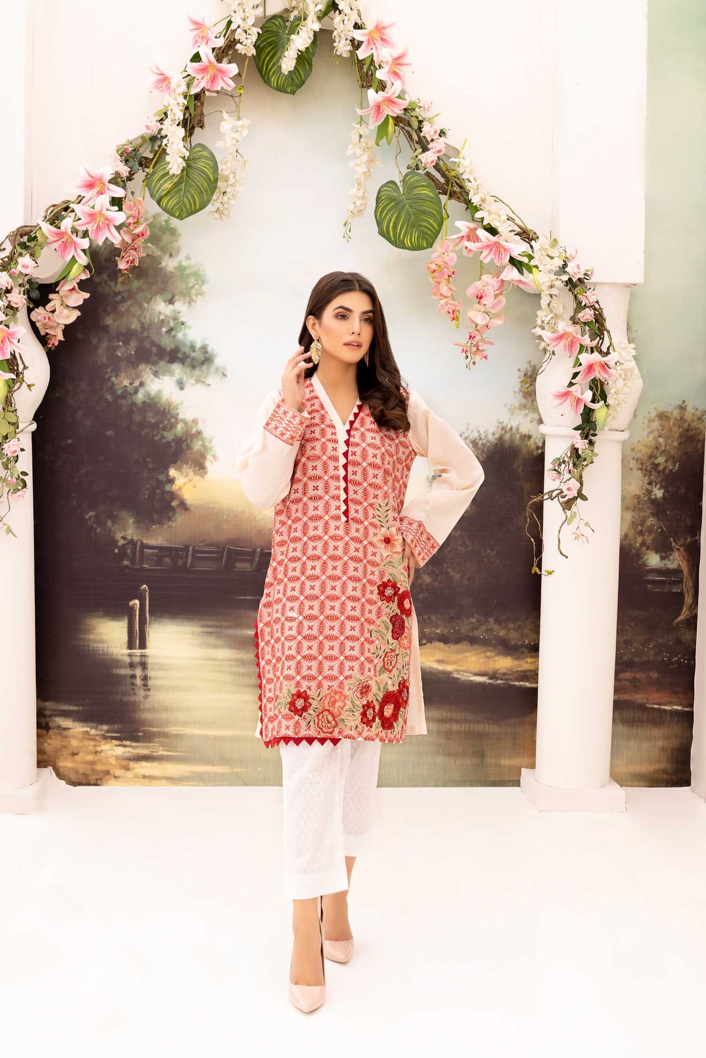 Adroit - Embroidered Schiflli Lawn Stitched