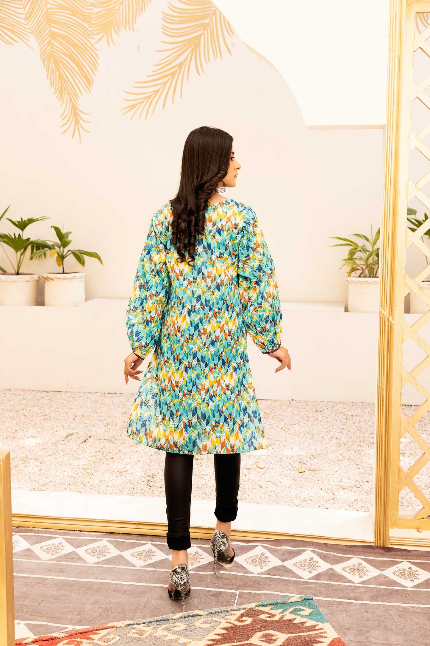 Soft Sea - Digital Printed Stitched Lawn Kurti