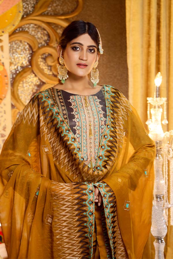 Elbaite - Digital Embroidered Mesuri Lawn Unstitch (3 Piece)