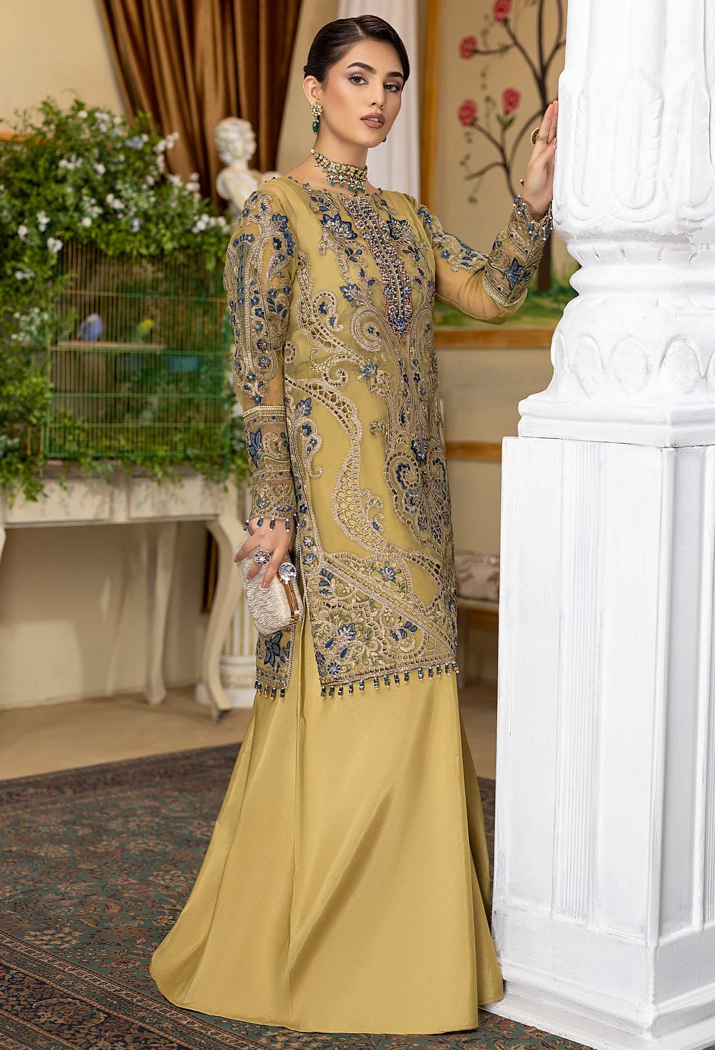 Royal Fusion A - Embroidered Organza Stitched