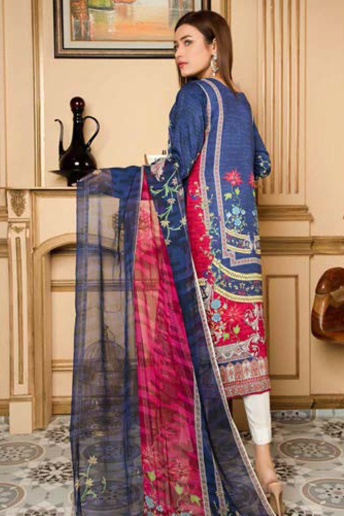 Ingo - Digital Printed and Embroidered Linen 3PC