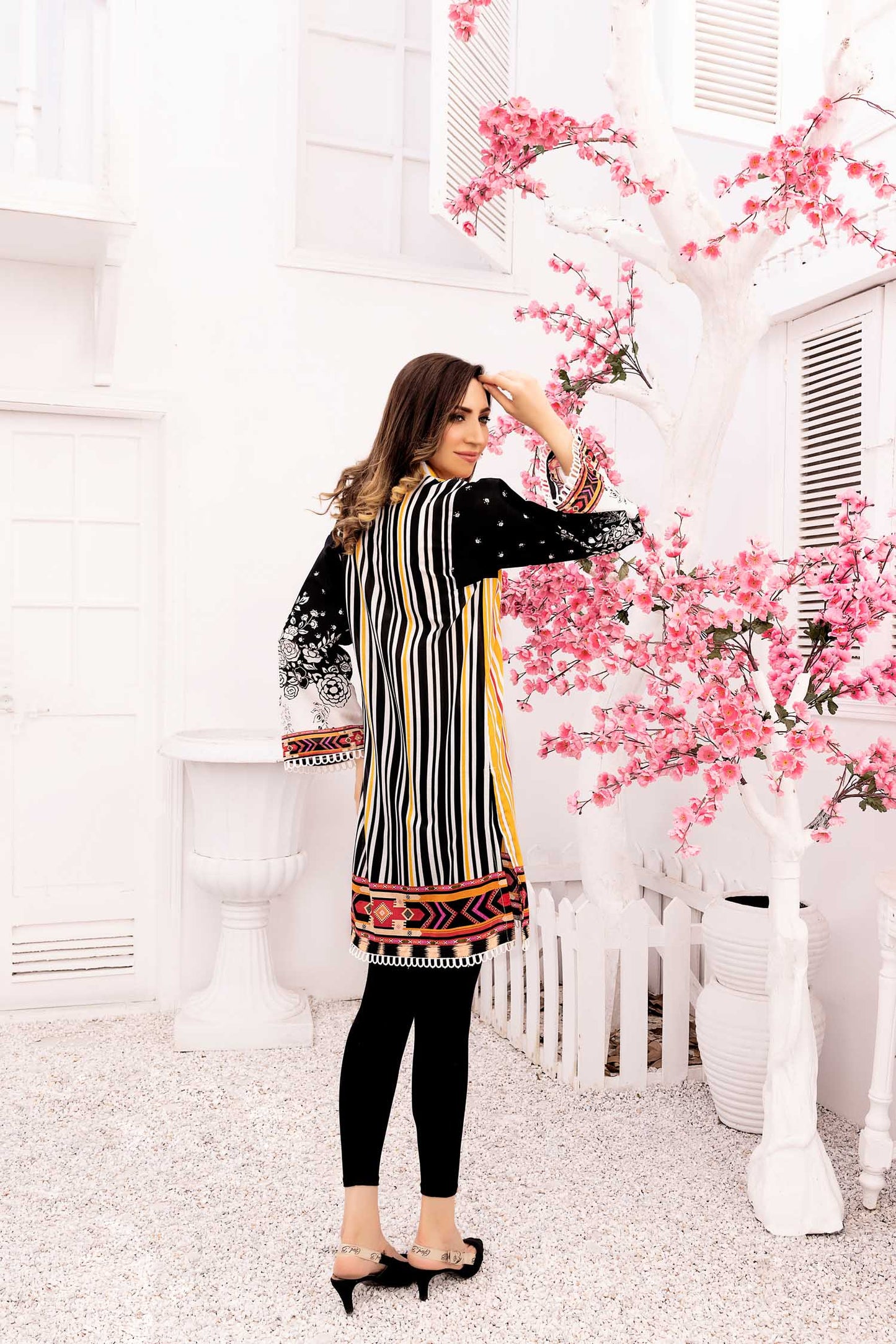 Quart Lines - Digital Printed Stitched Lawn Kurti