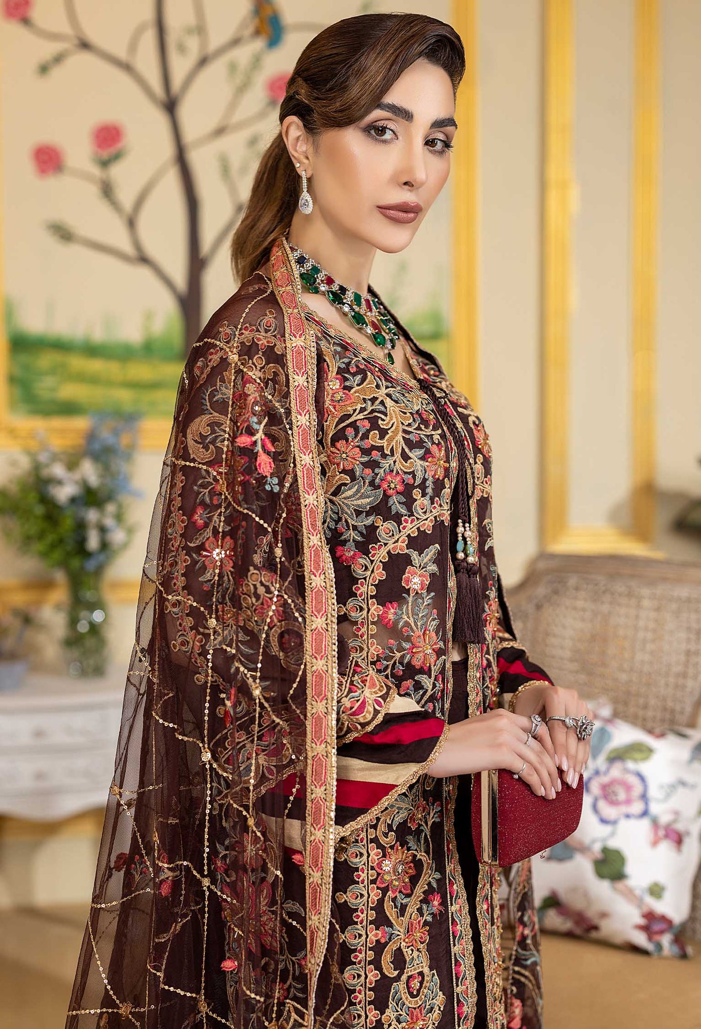 Imperial Era - Embroidered Organza Stitched