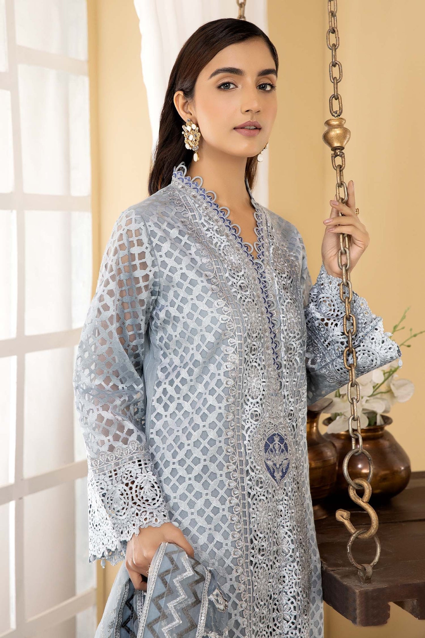 Nobel - Stitched Embroidered Organza