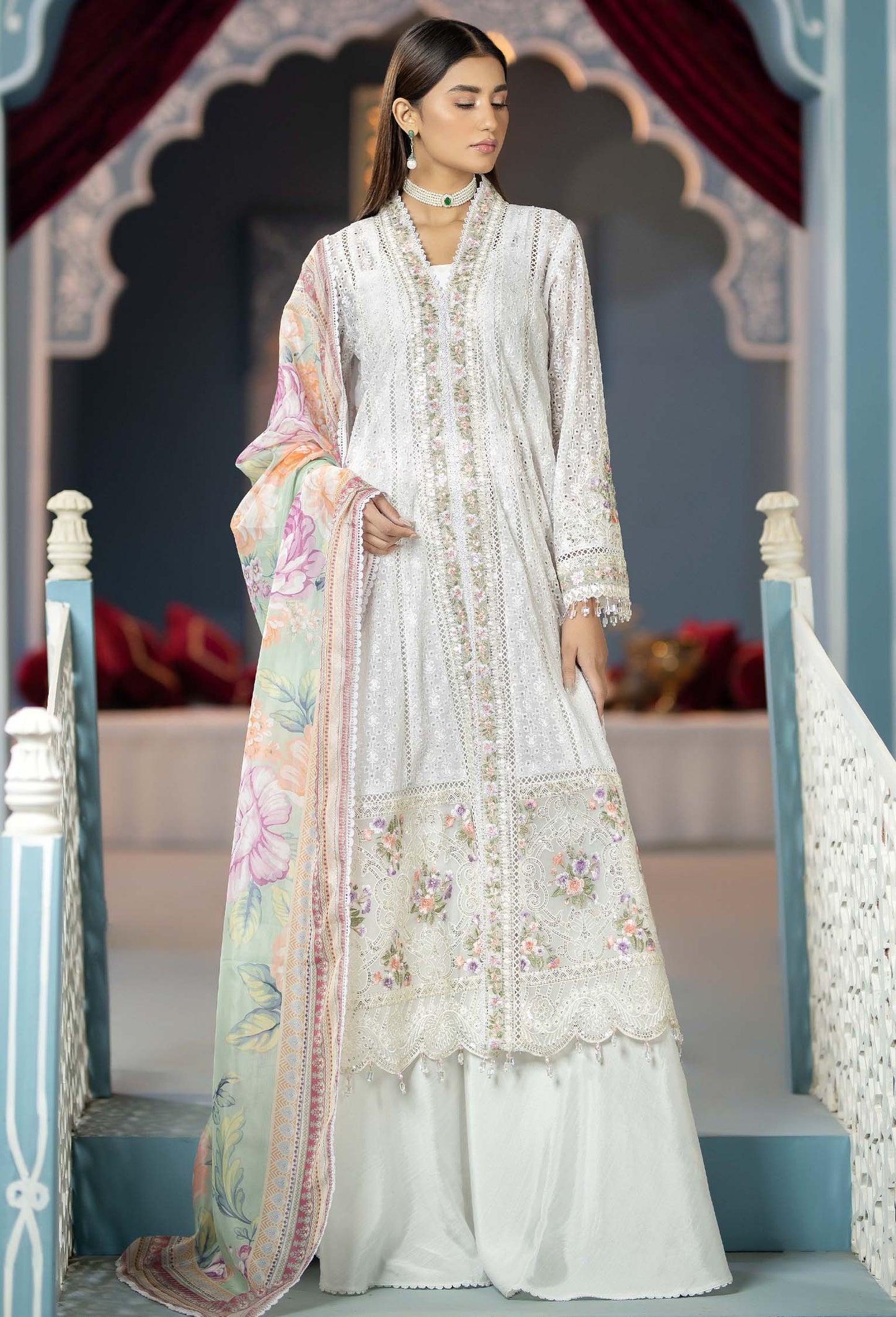 Gradient Breeze - Chikankari Unstitched