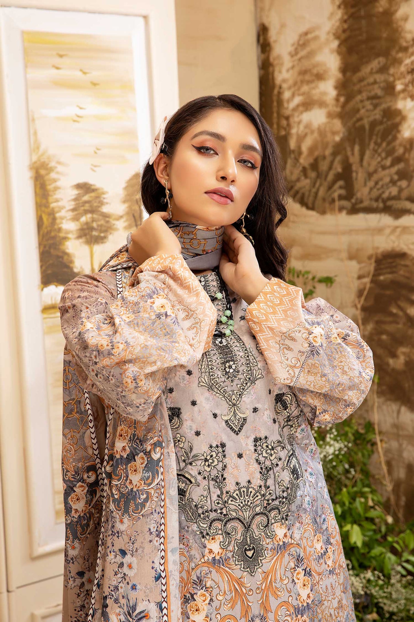 Malva - Digital Printed And Embroidered Lawn 3PC