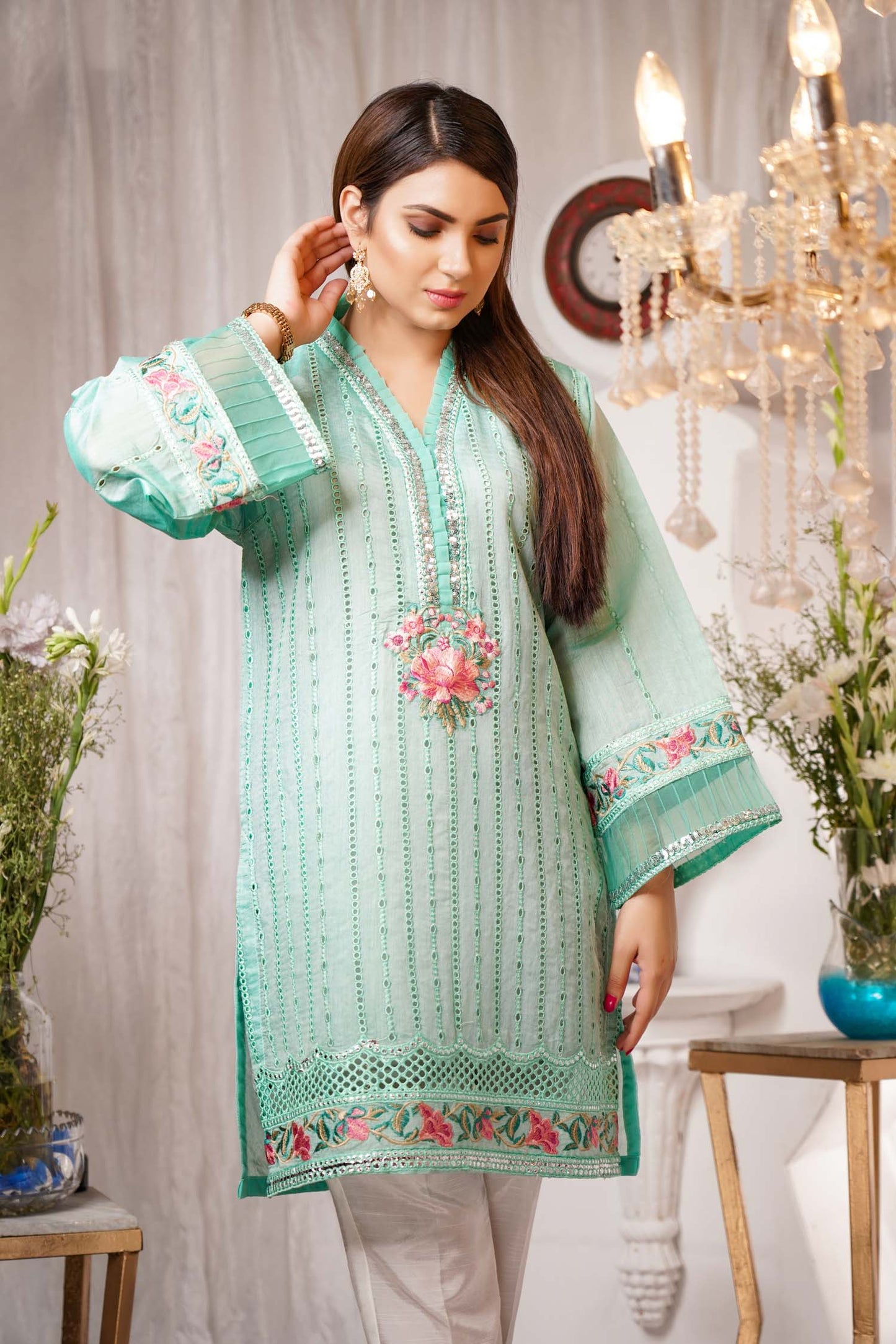 Serene - Embroidered Paper Silk Stitch Kurti
