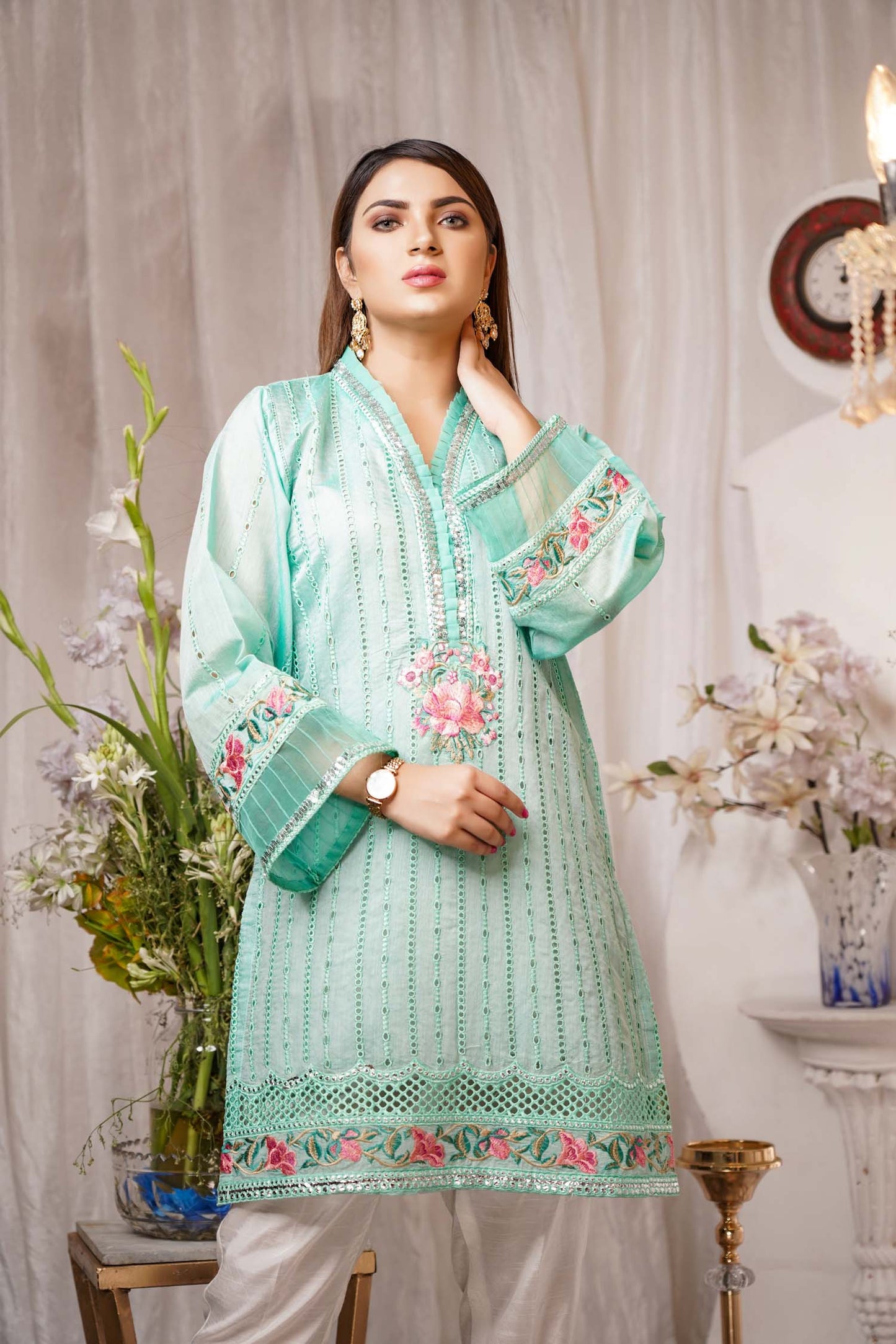 Serene - Embroidered Paper Silk Stitch Kurti