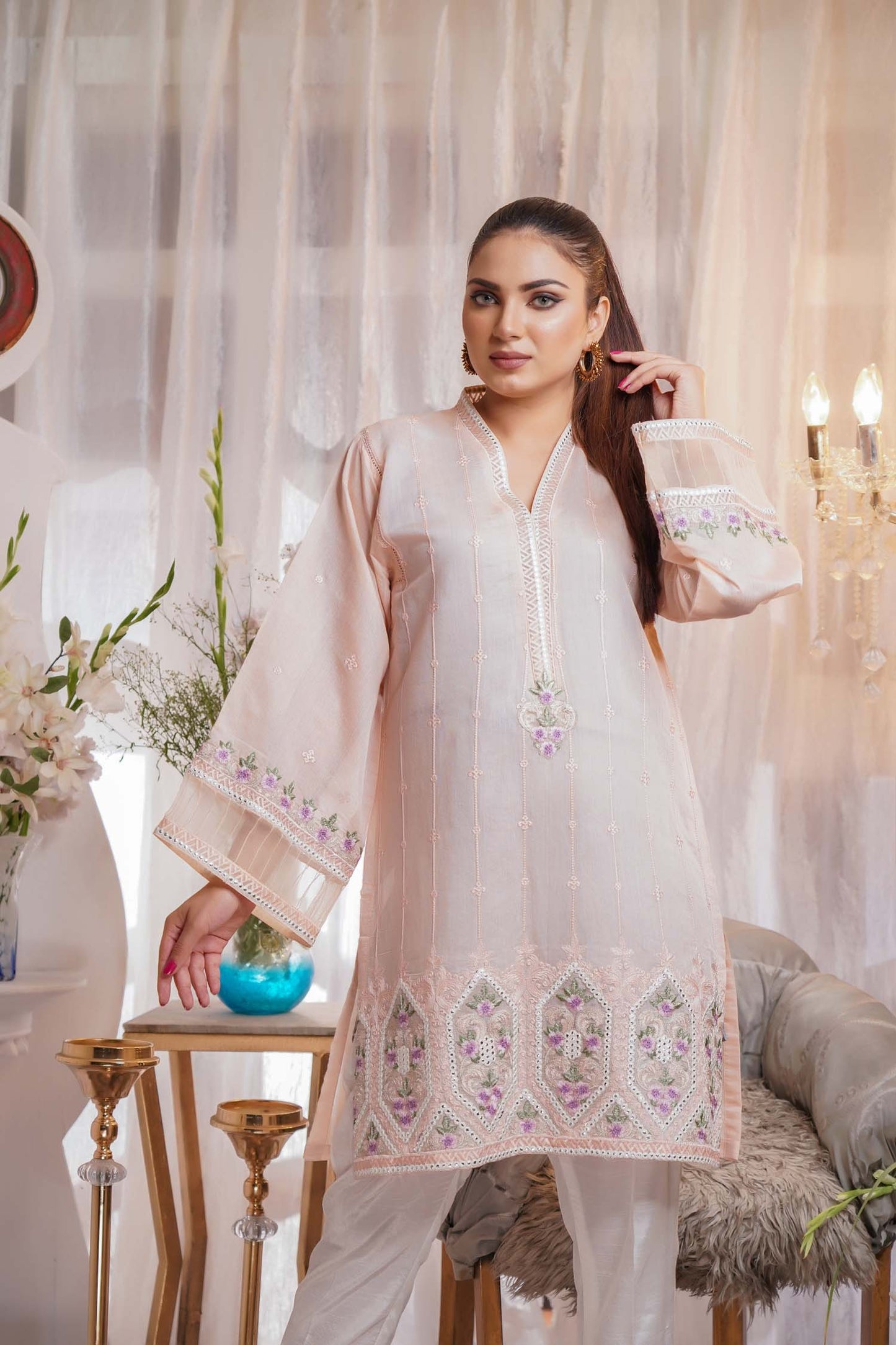 Inure - Embroidered Paper Silk Stitch Kurti