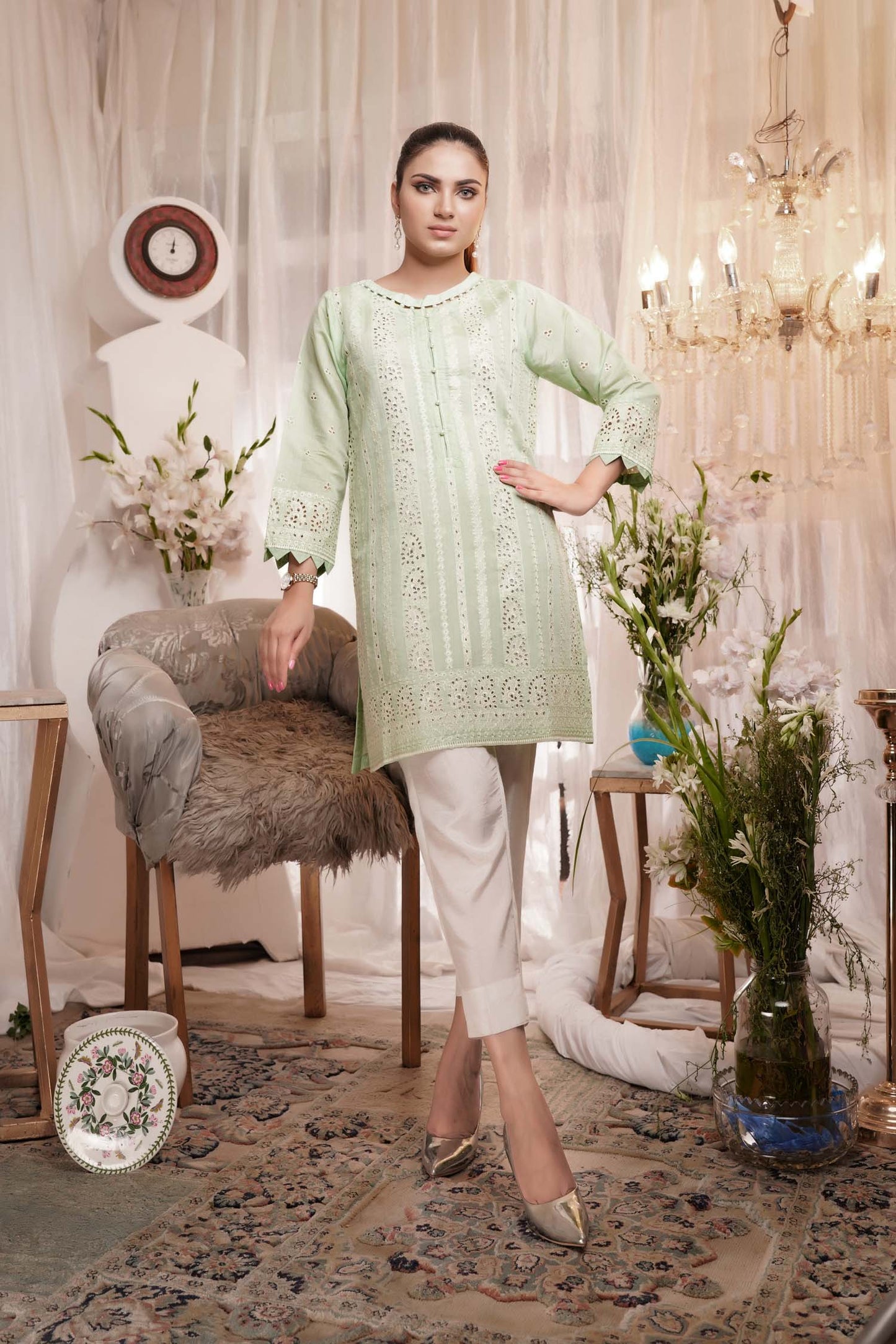 Roguish - Embroidered Paper Silk Stitch Kurti