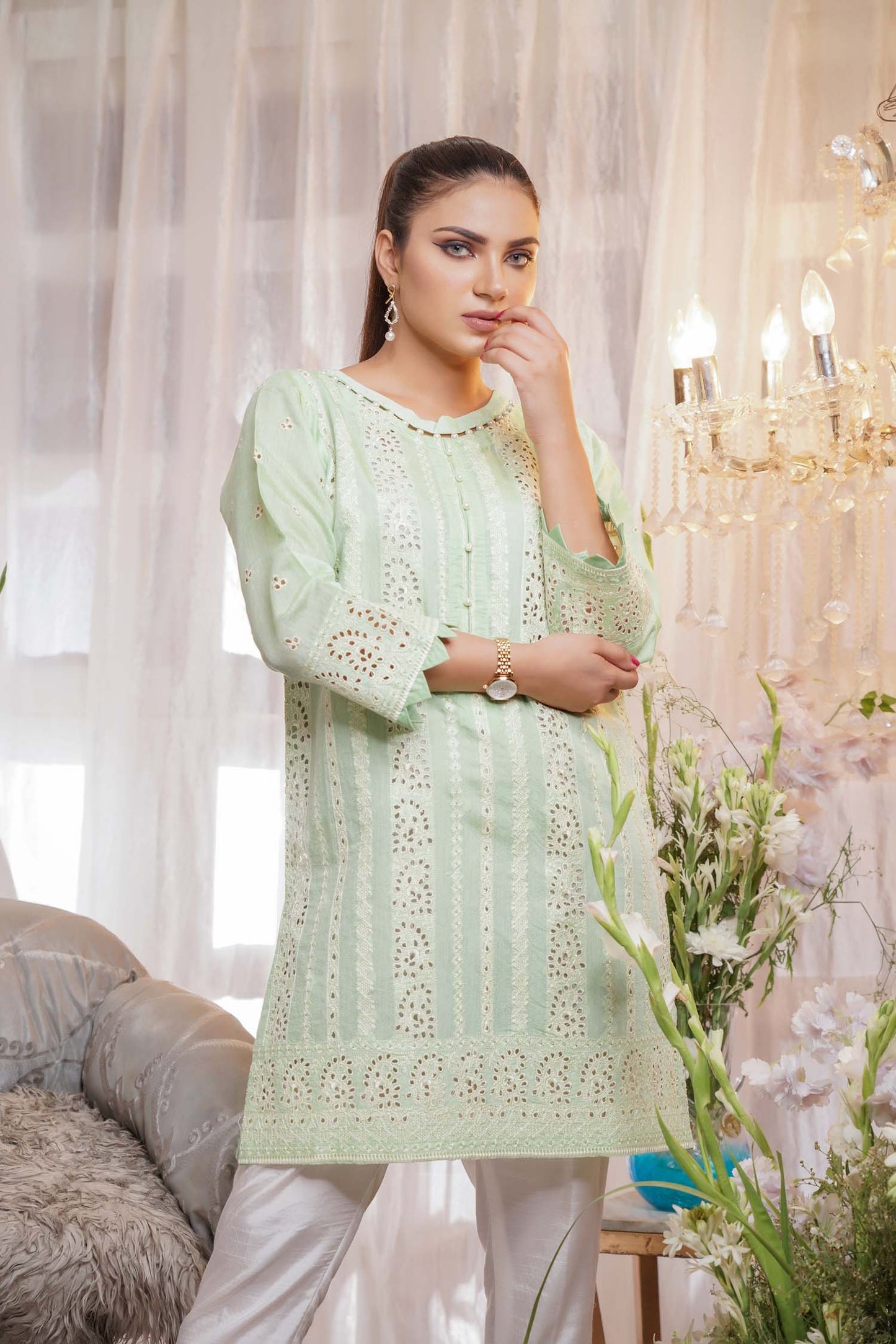 Roguish - Embroidered Paper Silk Stitch Kurti