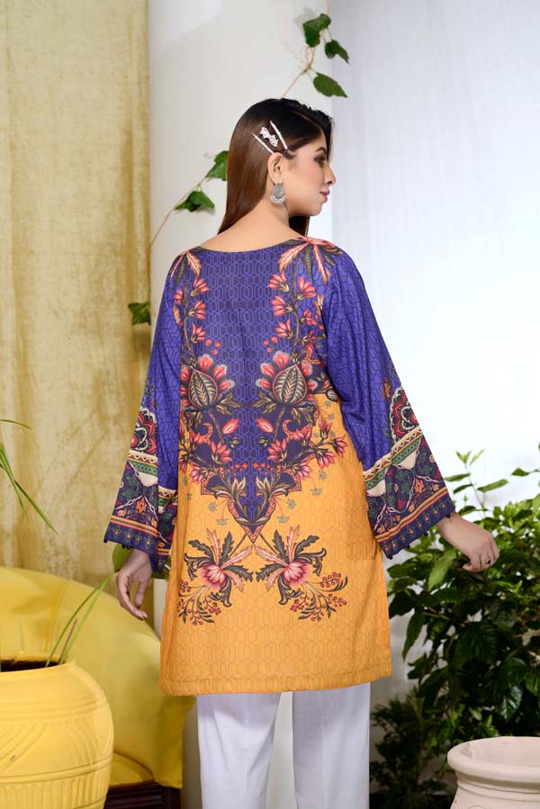 Blu Lune - Digital Printed Unstitch Lawn Kurti