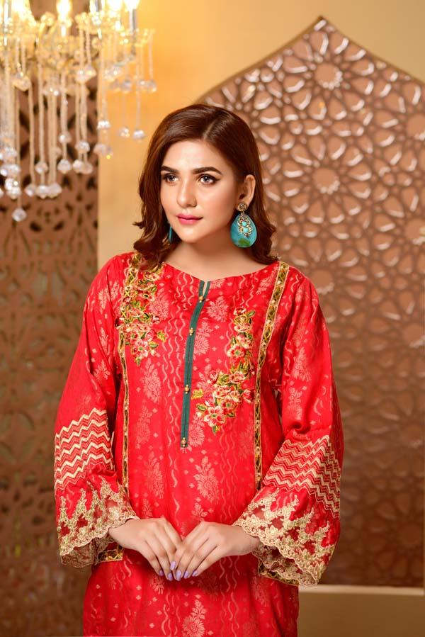 Cherry Blossom - Embroidered Jacquard Shirt