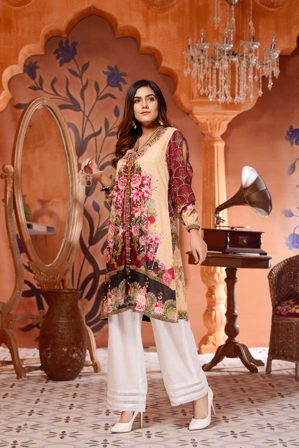 Cinnabar - Digital Mesuri Lawn Unstitch Shirt