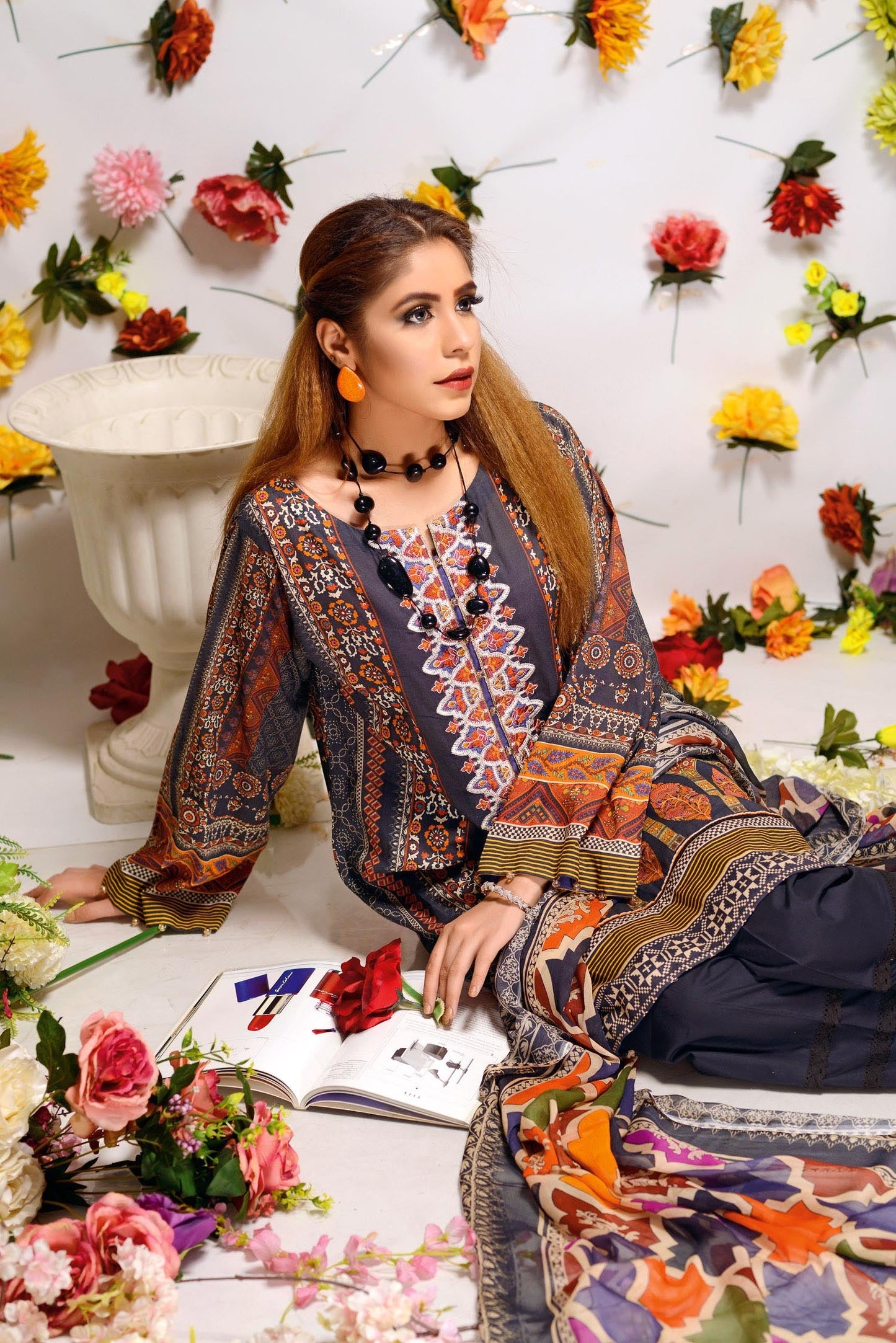 Haizea - Digital Printed and Embroidered Lawn 3PC