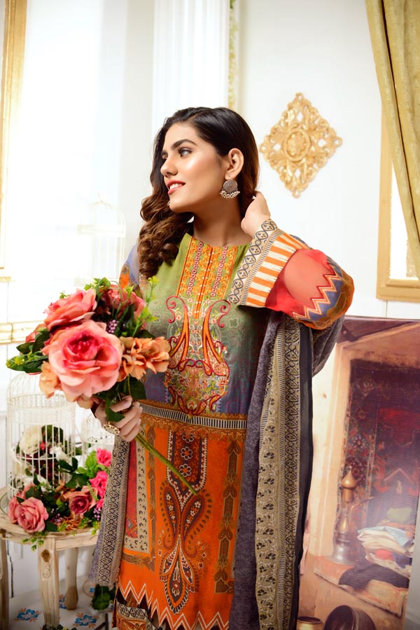 Combretum - Digital Printed and Embroidered Lawn