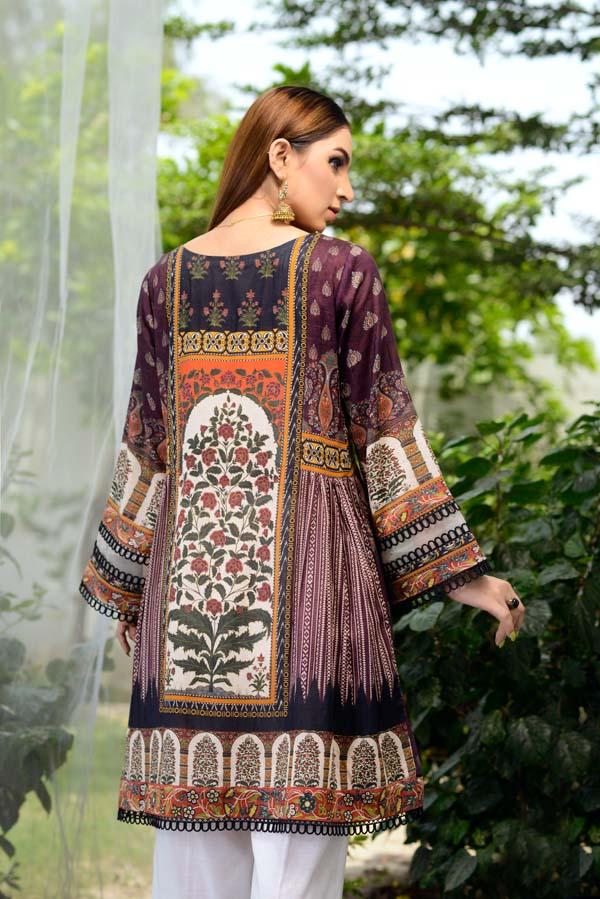 Cocoa Bean - Digital Printed Unstitch Lawn Kurti