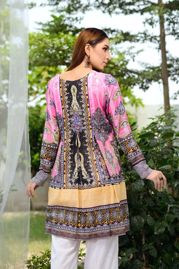 Carnation Pink - Digital Printed Unstitch Lawn Kurti