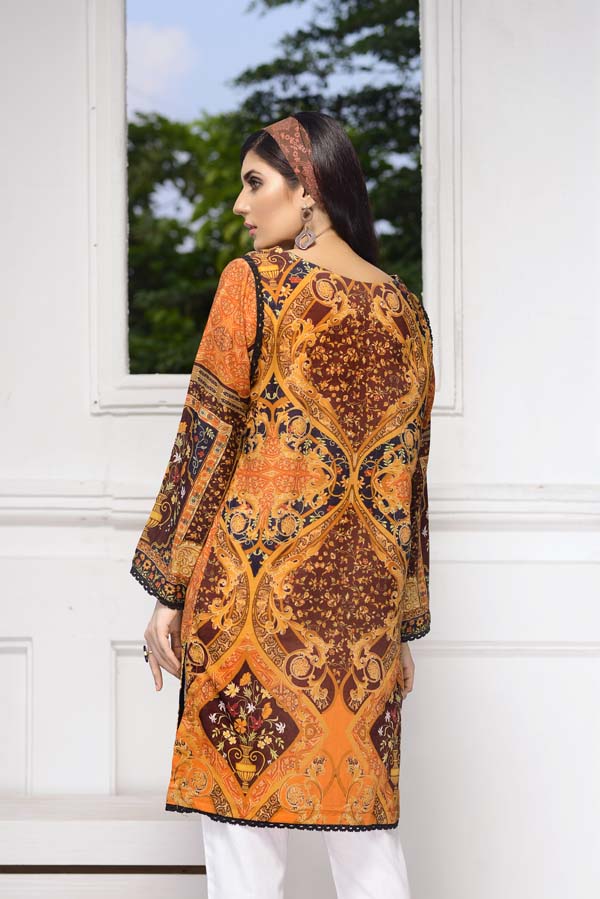Bourbon - Digital Embroidered Stitched Lawn Kurti