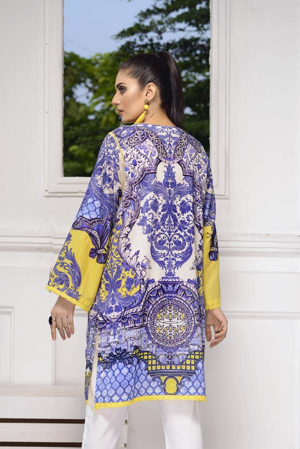 Cold Purple - Digital Embroidered Stitched Lawn Kurti