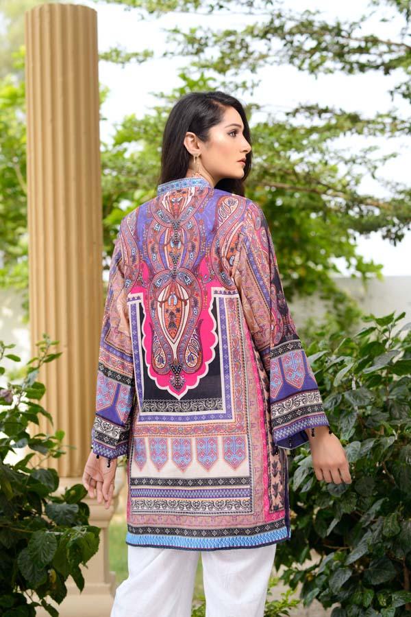 Blue Marguerite - Digital Printed Unstitch Lawn Kurti